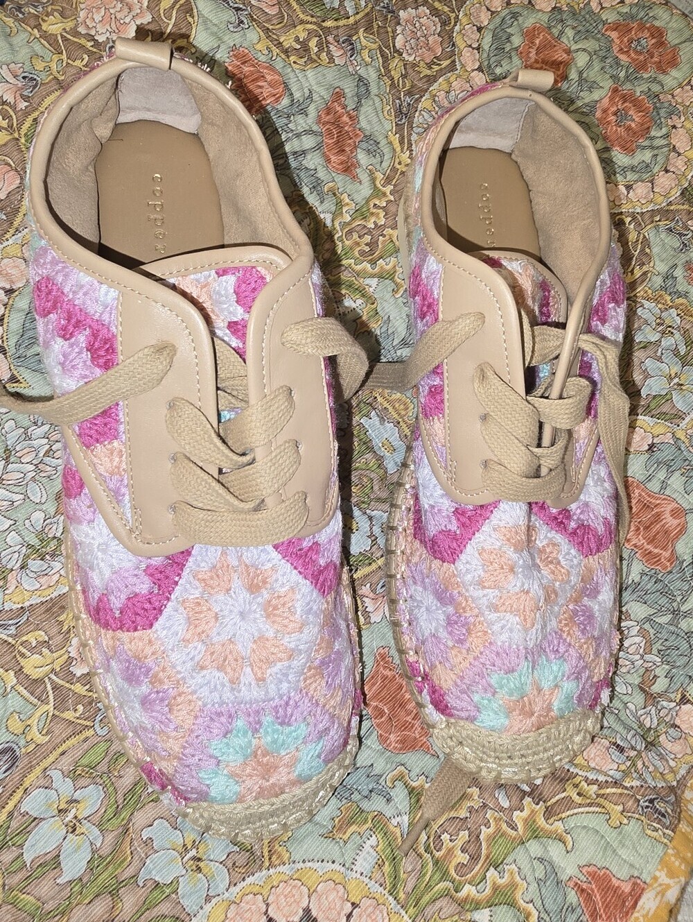 Copper Key Sandbar Croxher Espadrille Sneakers With Laces, New Womens 8